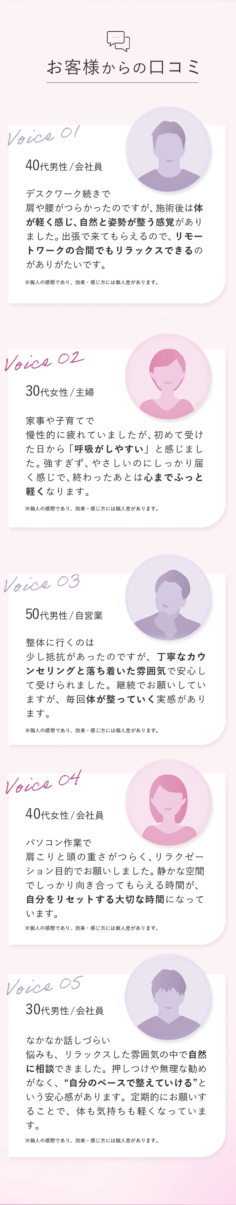 お客様からの口コミ